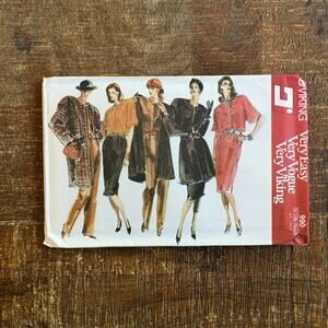 Vtg 1987 Vogue Viking 990 UNCUT Sewing Pattern Jacket Blouse Skirt Pants Sz 8-12